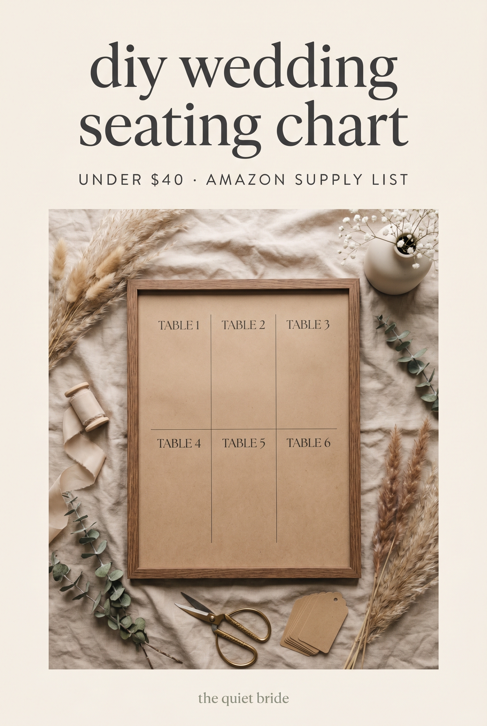 DIY wedding seating chart on a budget